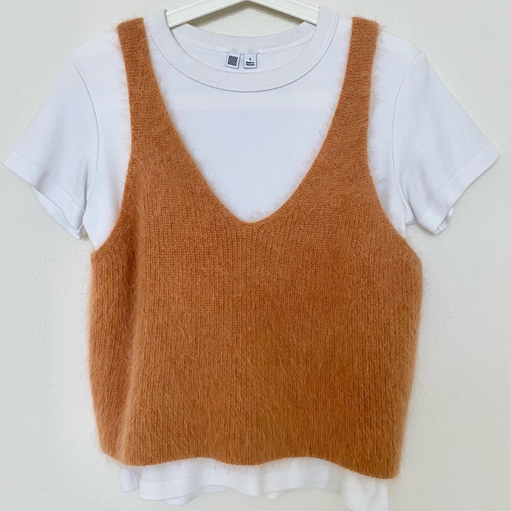 Chuu Faux Fur Cropped Tank Top
